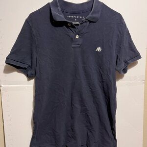 Aeropostale basic black button up polo used